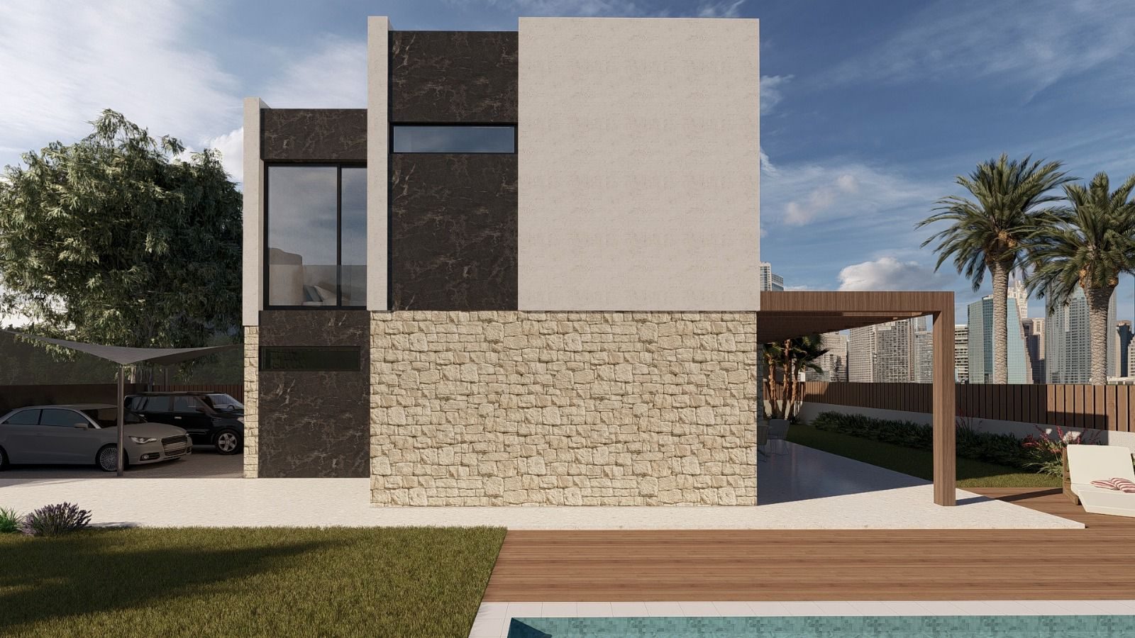 Exterior render, front view