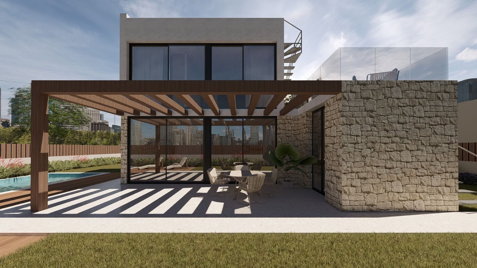 Rooftop solarium render